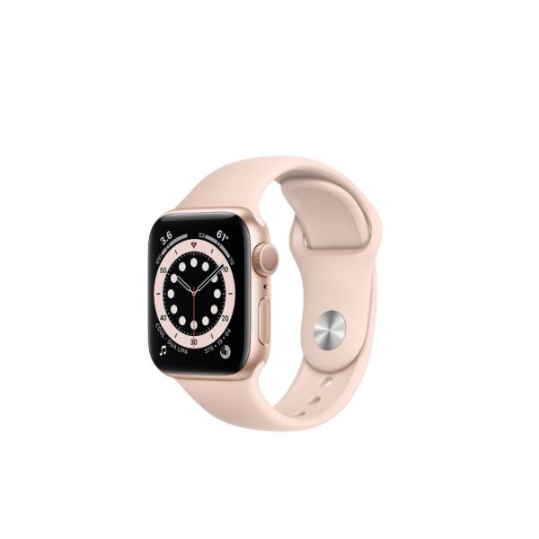Apple Watch Series 6 GPS, Gold Aluminum Case with Pink Sport Band - Regular